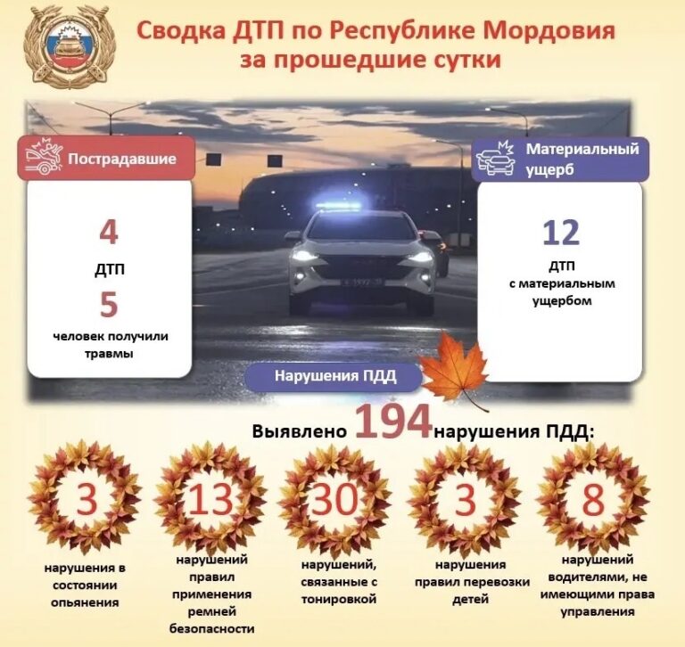 В Мордовии за сутки пять человек получили травмы в ДТП
