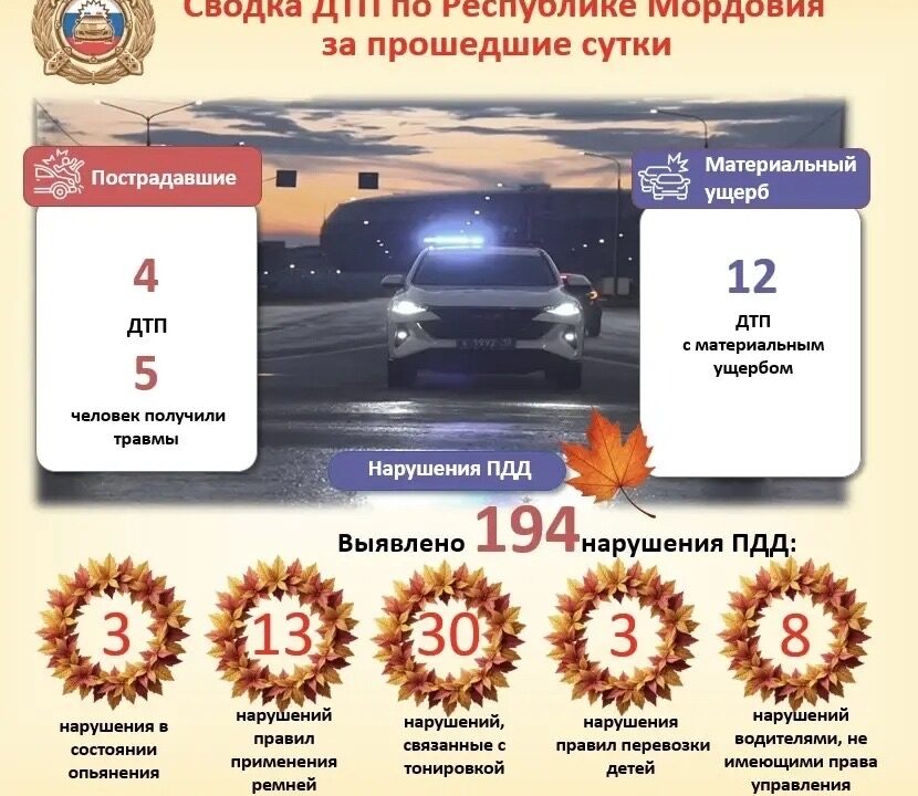 В Мордовии за сутки пять человек получили травмы в ДТП